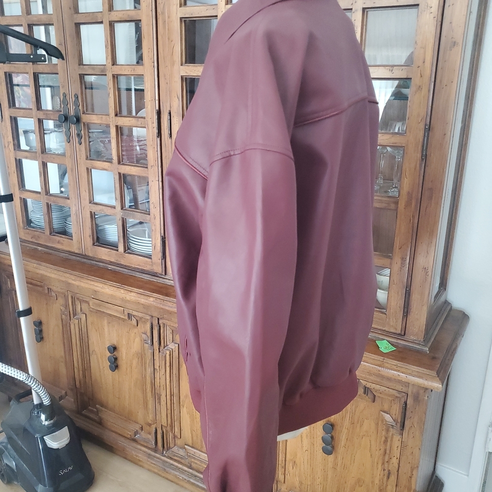 Princess Polly Burgundy Leather Jacket - Picture 6 of 7